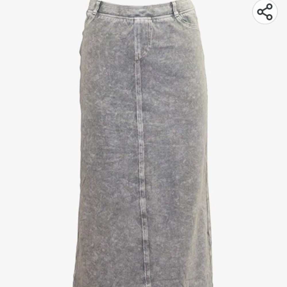 Hard Tail Forever Long Denim Skirt - Back Pockets, Closed Slit - Style WJ-114